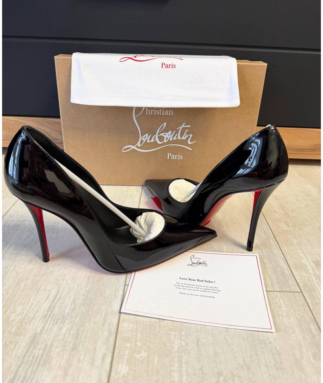 CHRISTIAN LOUBOUTIN Черные туфли из лакированной кожи, фото 3