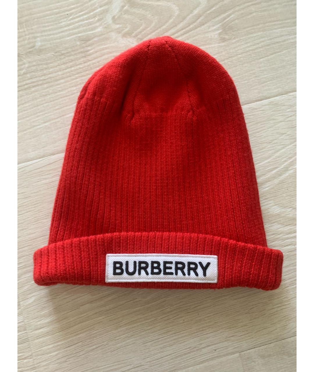 BURBERRY Красная шерстяная шапка, фото 8