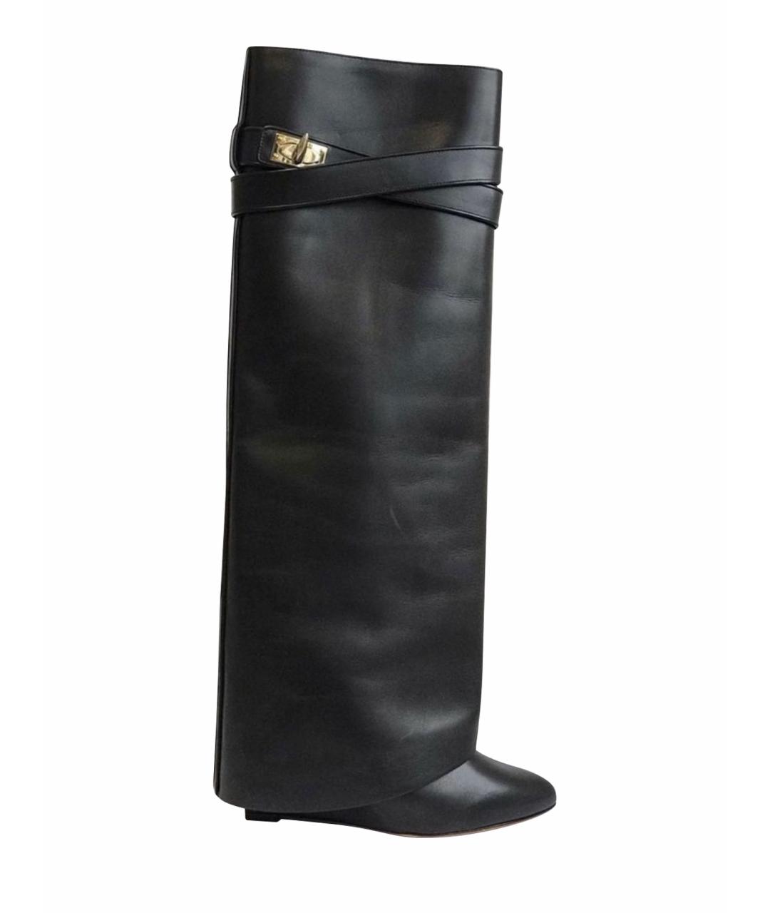 GIVENCHY Черные кожаные сапоги, фото 1
