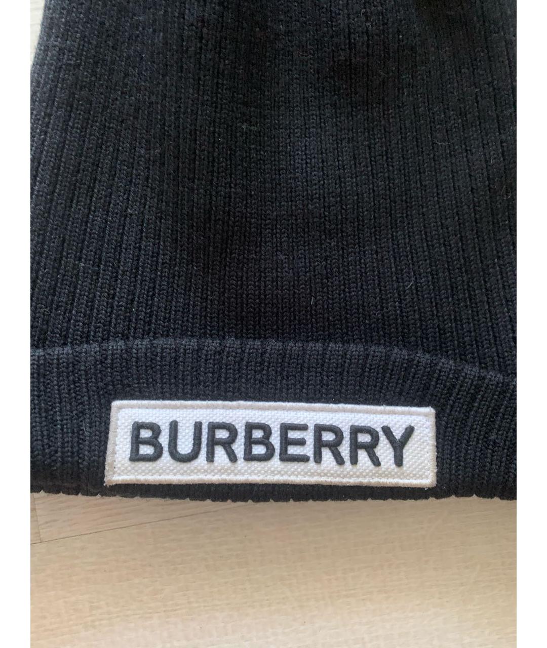 BURBERRY Черная шерстяная шапка, фото 3