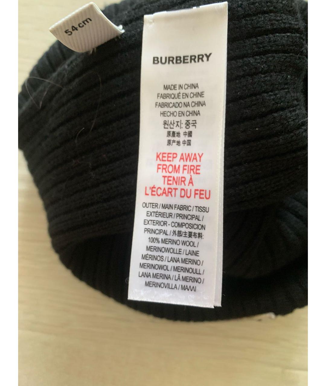 BURBERRY Черная шерстяная шапка, фото 5