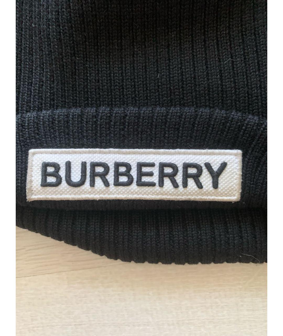 BURBERRY Черная шерстяная шапка, фото 6