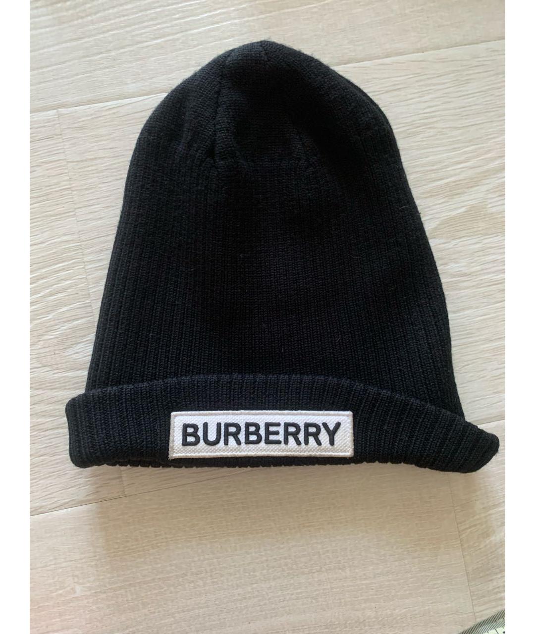BURBERRY Черная шерстяная шапка, фото 7