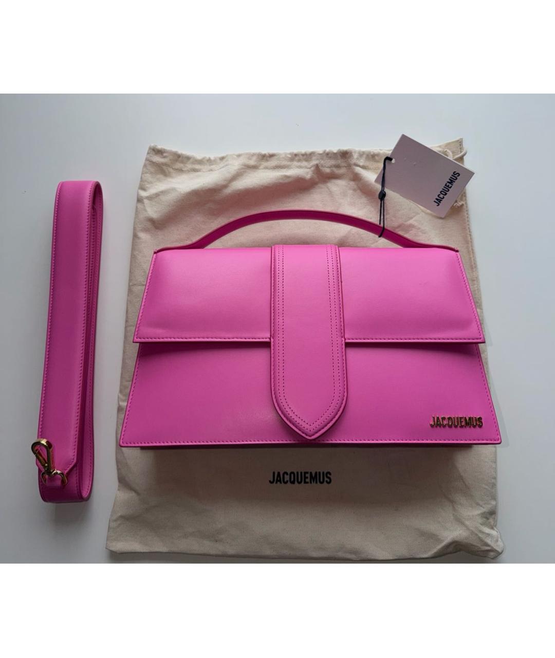 JACQUEMUS Фуксия кожаная сумка с короткими ручками, фото 7