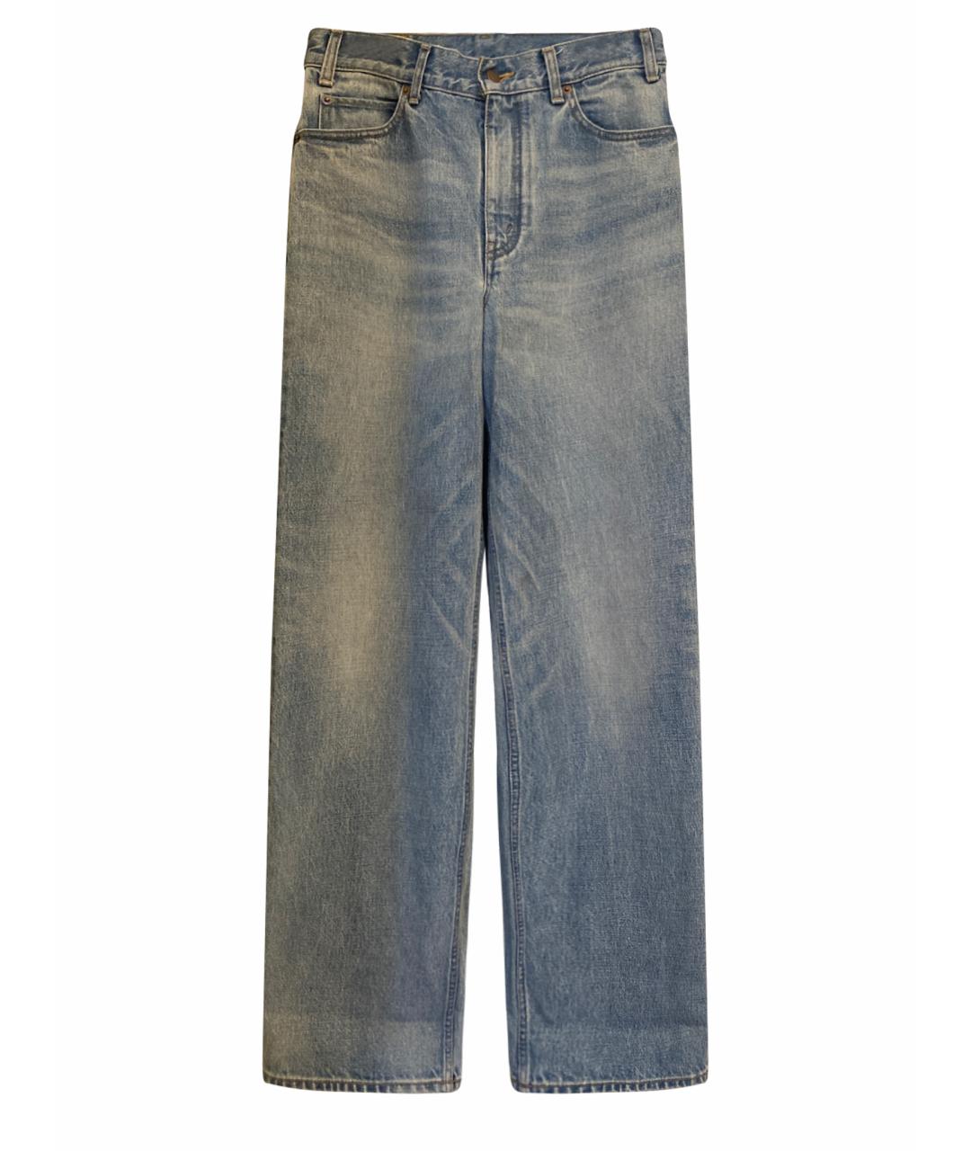 CELINE Голубые хлопковые прямые джинсы, фото 1