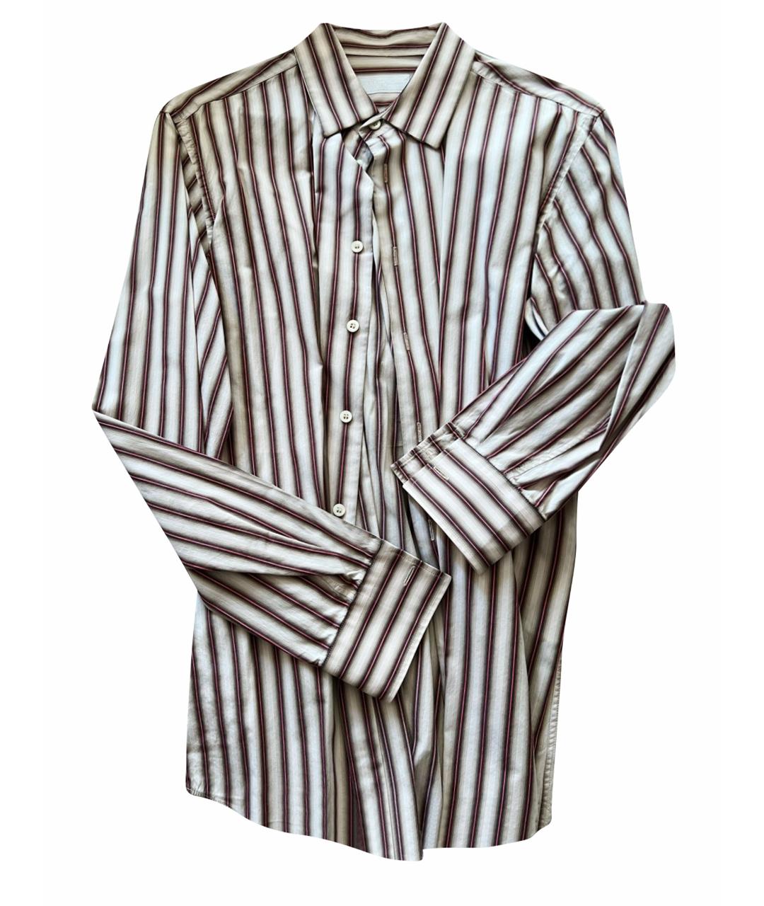 PRADA Коричневая хлопковая кэжуал рубашка, фото 1