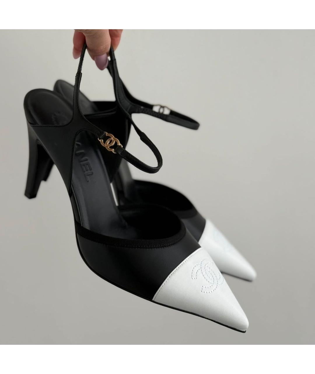 CHANEL Черные кожаные туфли, фото 5