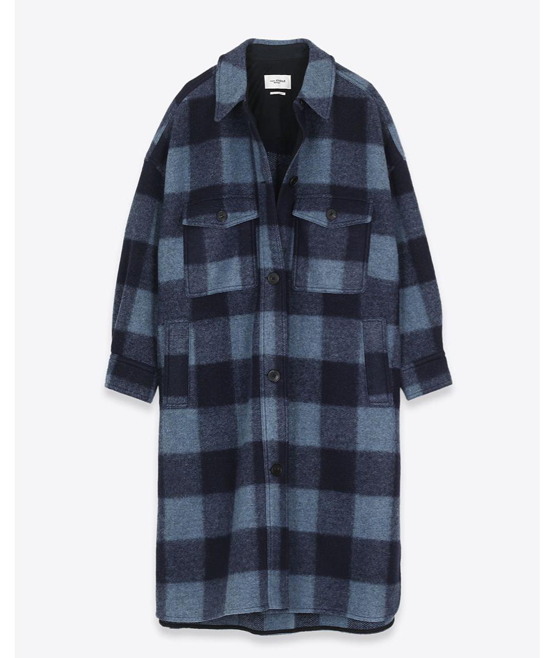 ISABEL MARANT Темно-синее полиэстеровое пальто, фото 9