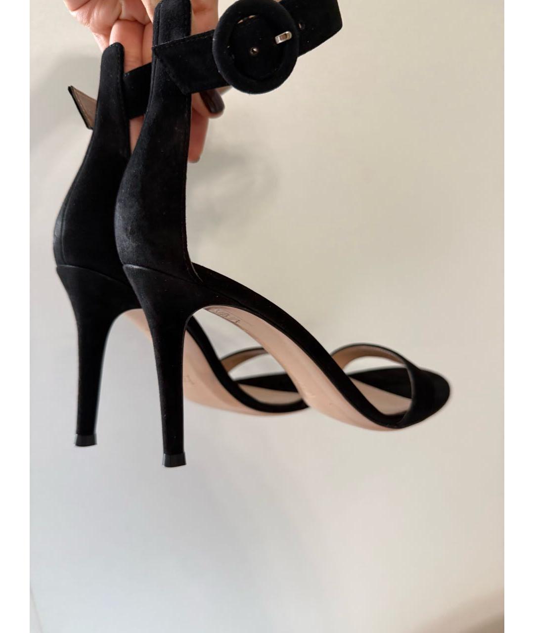 GIANVITO ROSSI Черные замшевые босоножки, фото 6