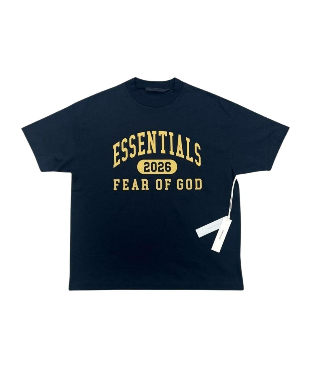 FEAR OF GOD ESSENTIALS Черная хлопковая футболка, фото 1