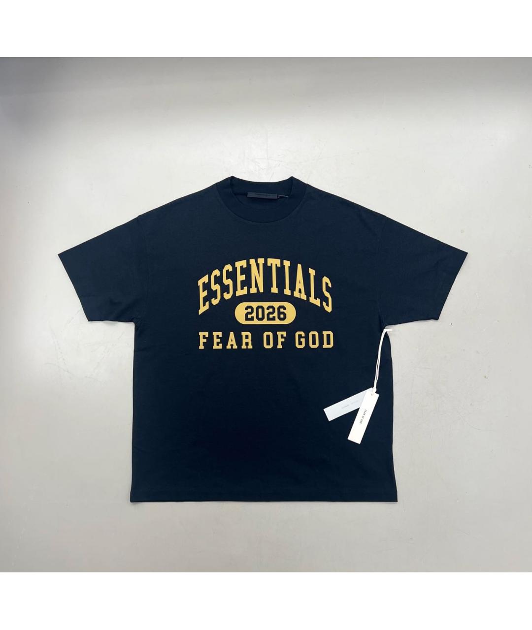 FEAR OF GOD ESSENTIALS Черная хлопковая футболка, фото 5