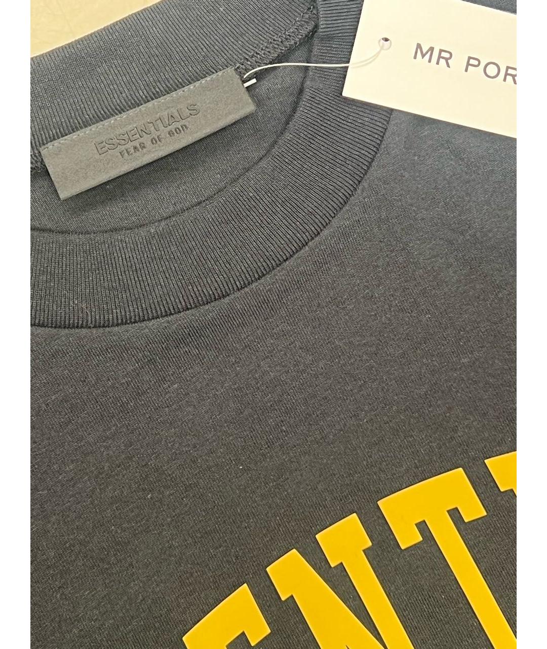 FEAR OF GOD ESSENTIALS Черная хлопковая футболка, фото 4