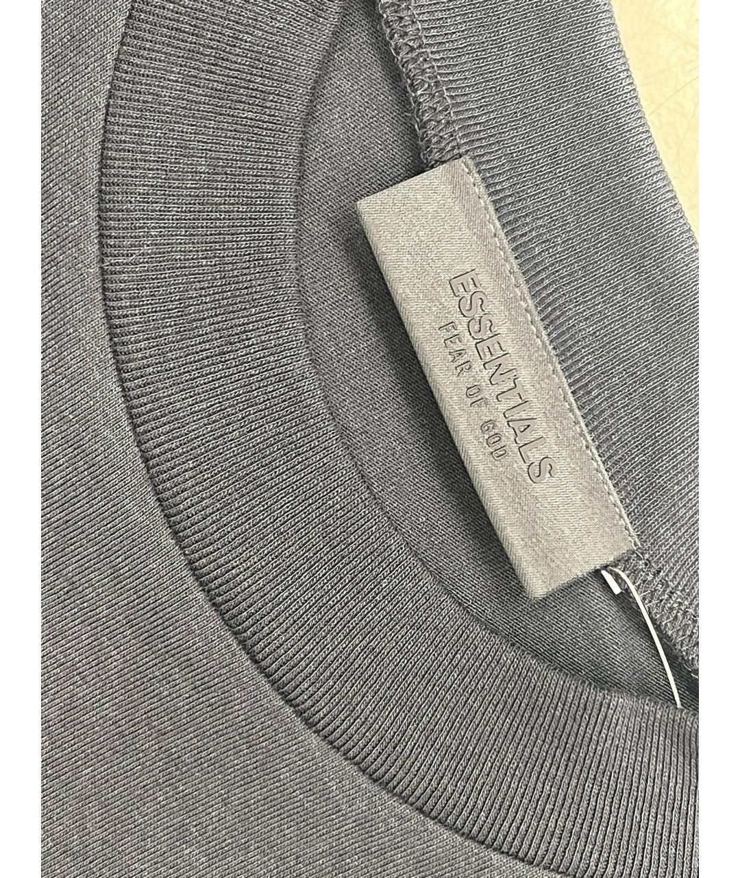 FEAR OF GOD ESSENTIALS Черная хлопковая футболка, фото 3