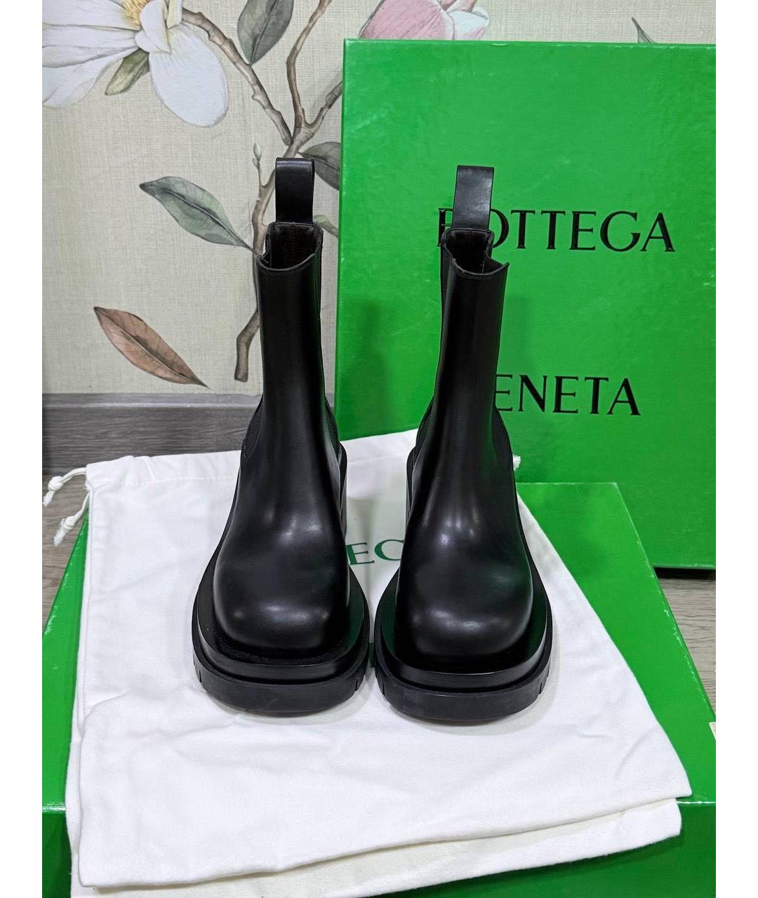 BOTTEGA VENETA Черные кожаные ботинки, фото 3
