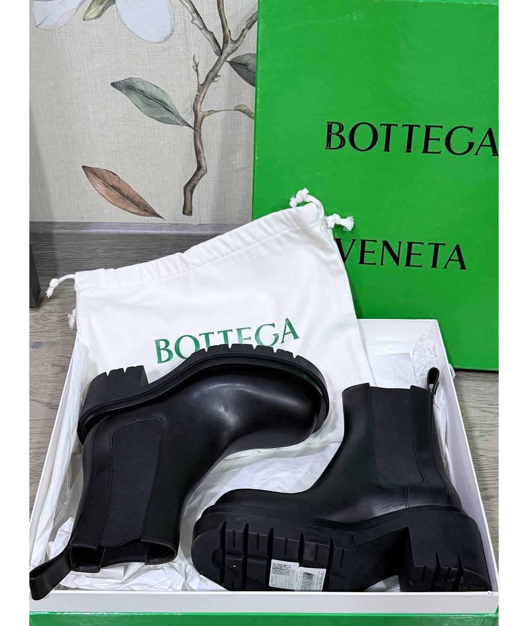 BOTTEGA VENETA Черные кожаные ботинки, фото 5