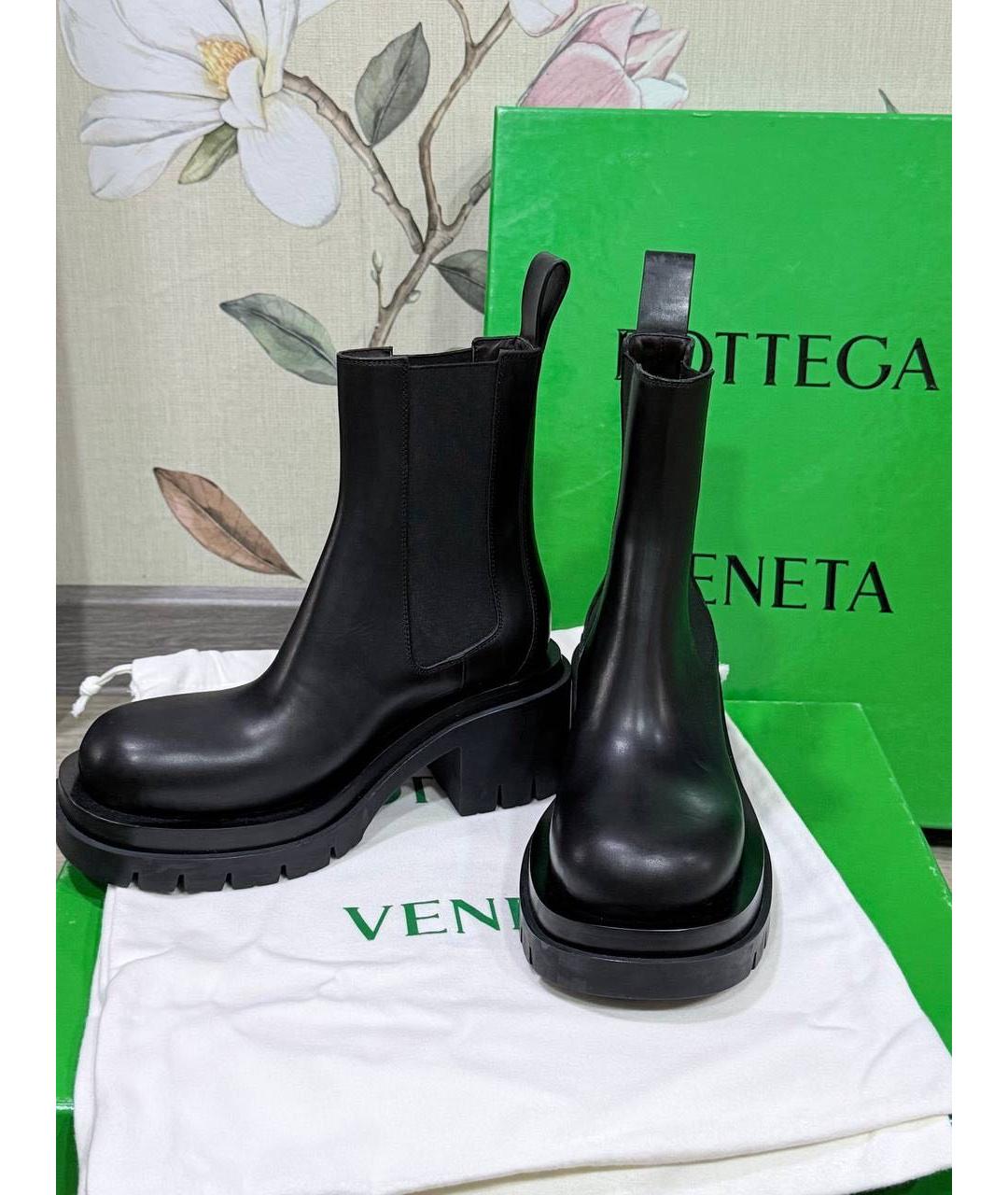 BOTTEGA VENETA Черные кожаные ботинки, фото 6