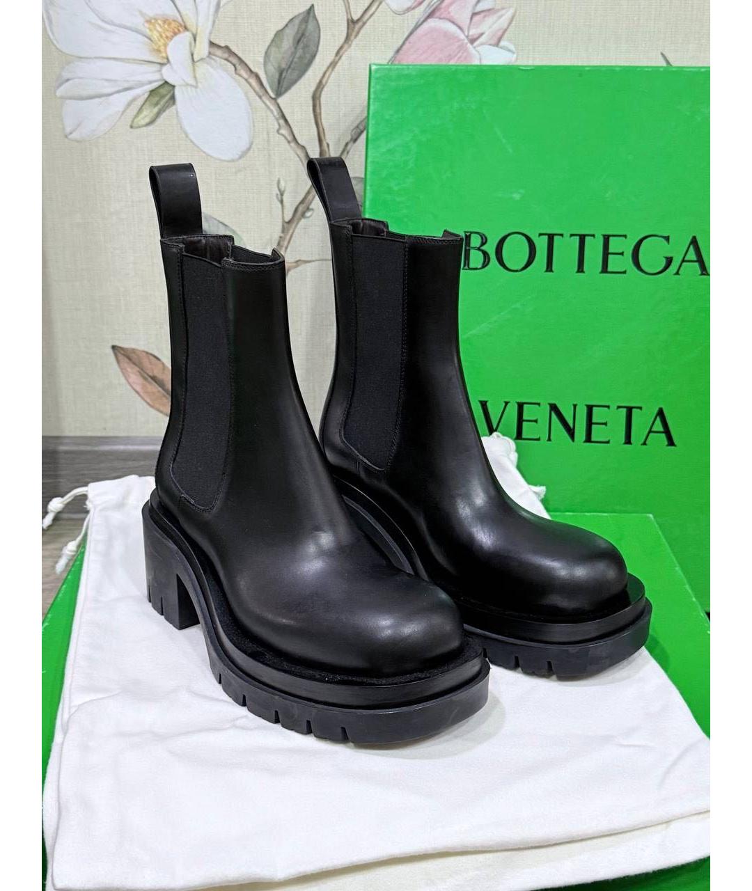 BOTTEGA VENETA Черные кожаные ботинки, фото 2