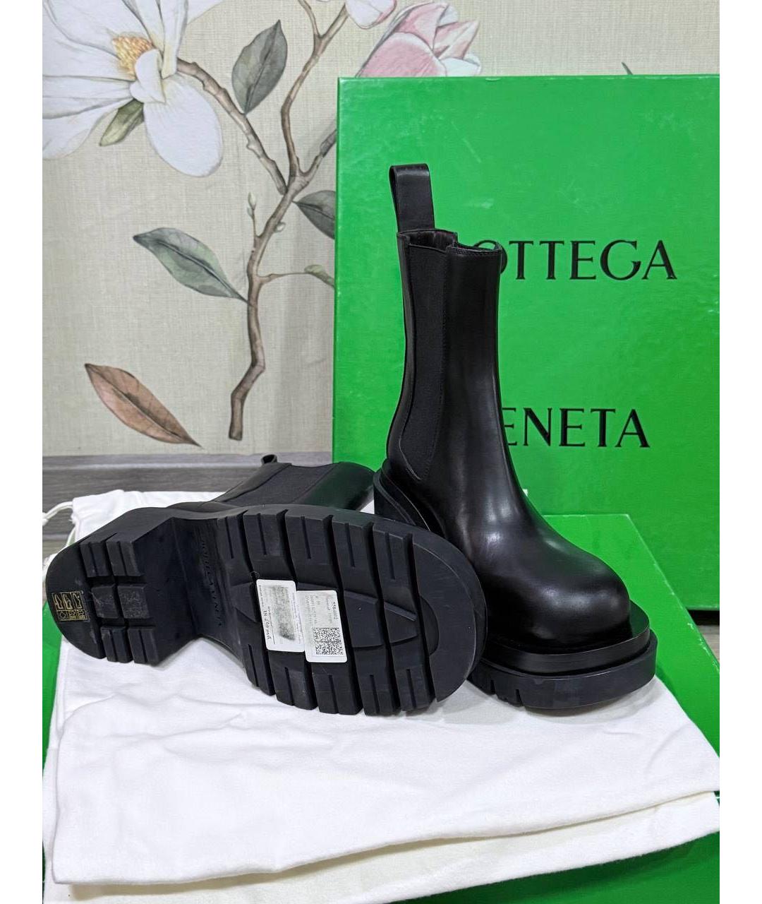 BOTTEGA VENETA Черные кожаные ботинки, фото 4