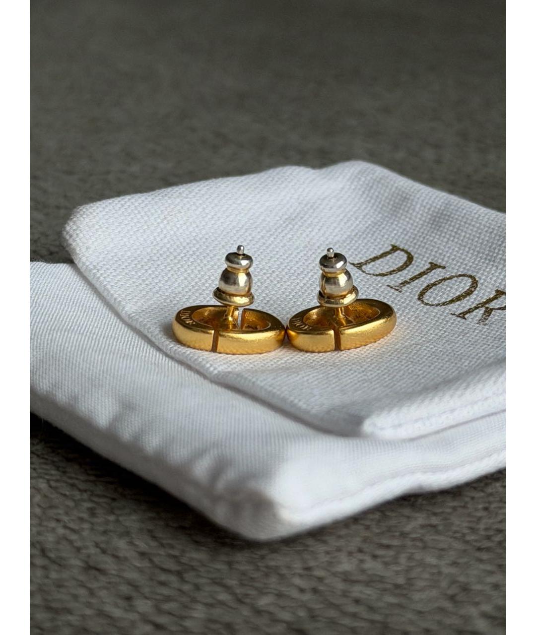 CHRISTIAN DIOR Золотые металлические серьги, фото 2
