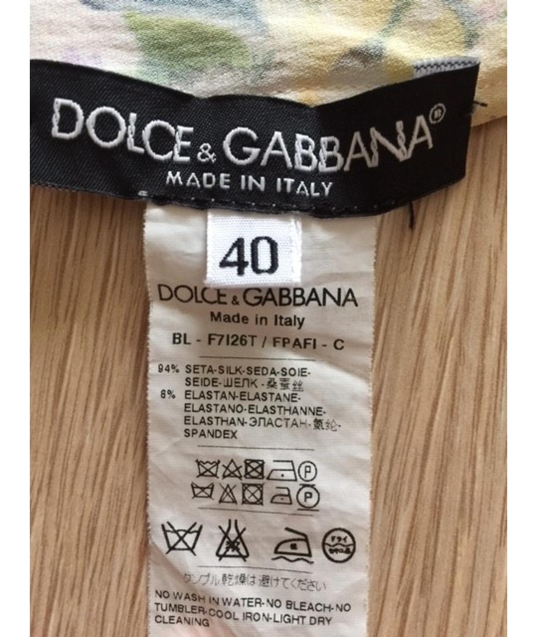 DOLCE&GABBANA Мульти шелковая блузы, фото 5