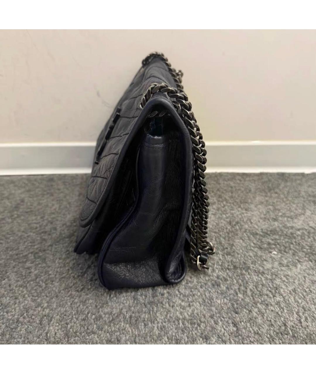 SAINT LAURENT Черная кожаная сумка тоут, фото 2