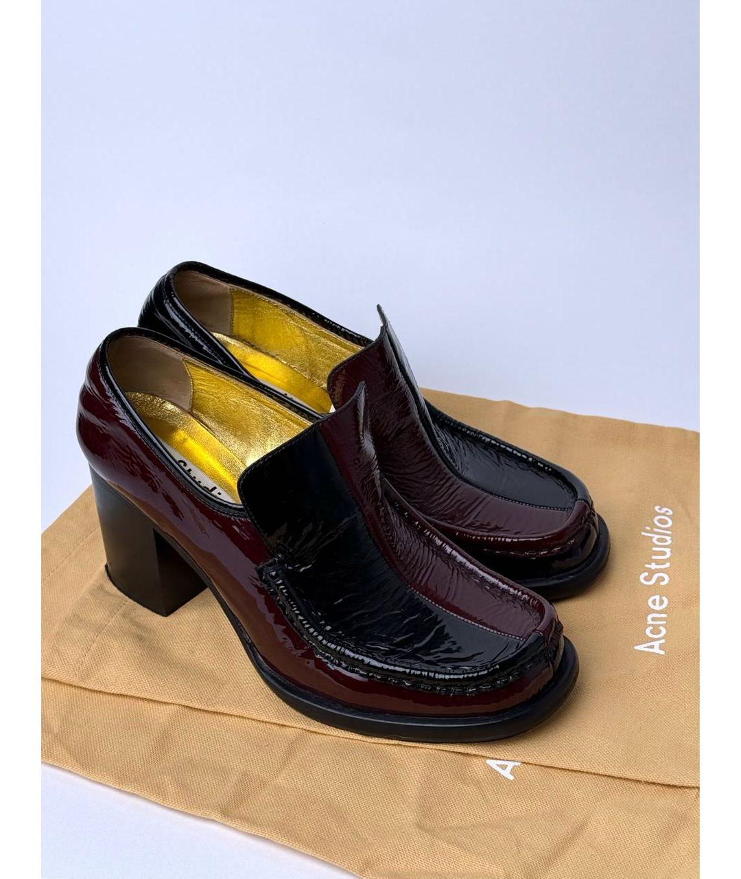 ACNE STUDIOS Бордовые туфли из лакированной кожи, фото 6