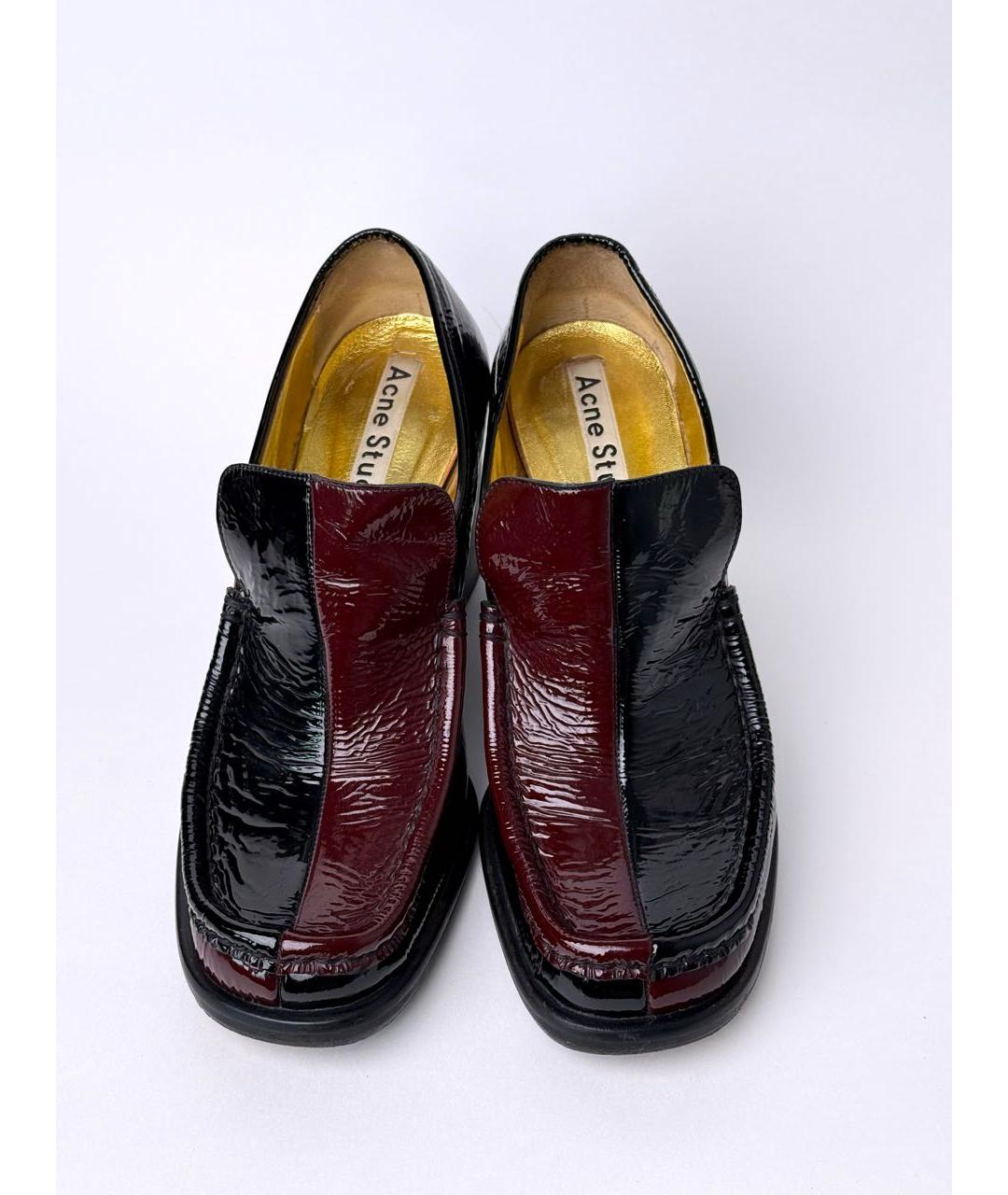 ACNE STUDIOS Бордовые туфли из лакированной кожи, фото 2
