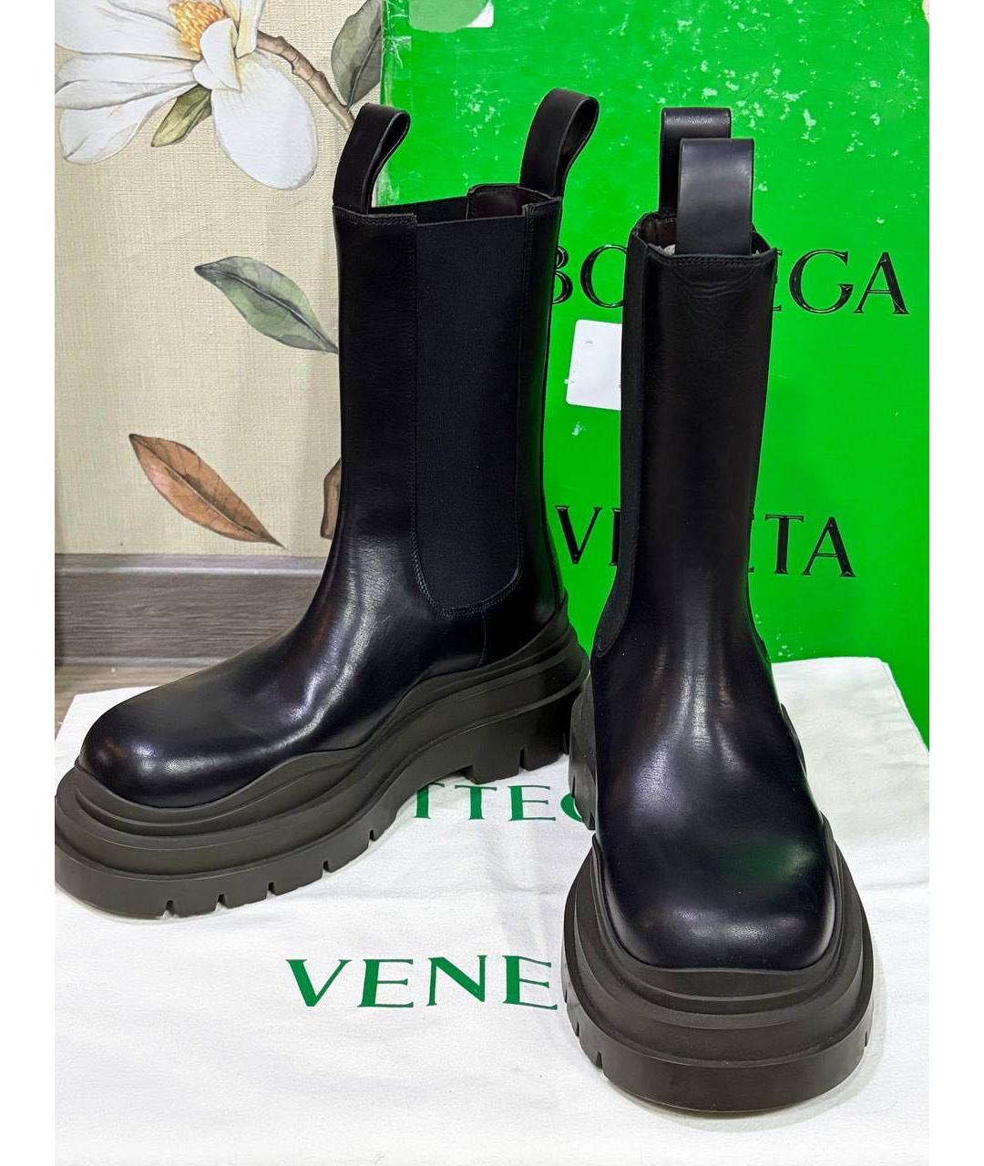 BOTTEGA VENETA Черные кожаные ботинки, фото 8