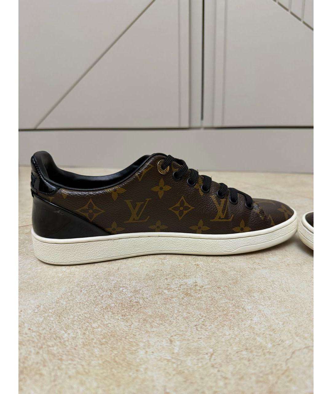 LOUIS VUITTON Коричневые кожаные кеды, фото 4