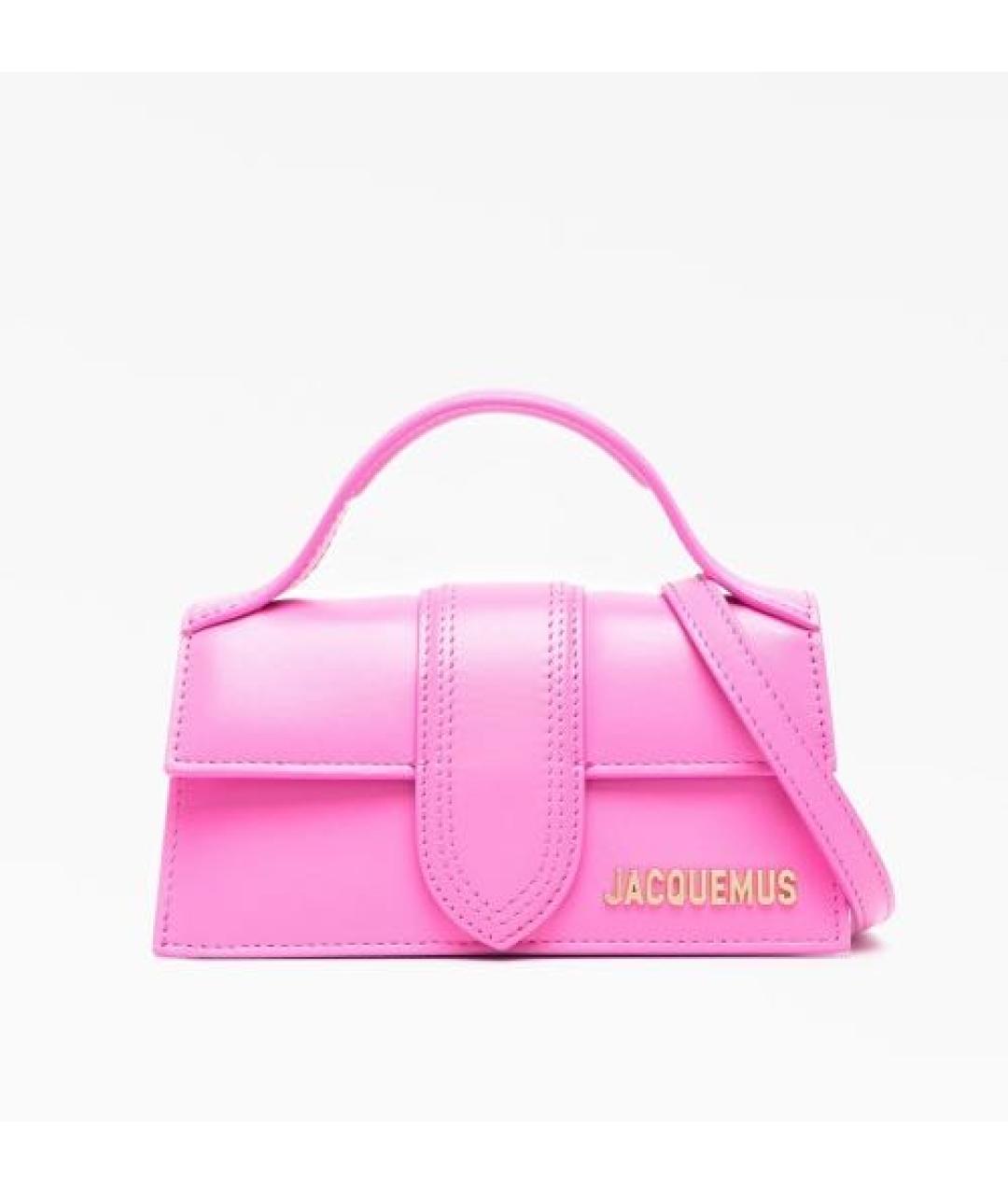 JACQUEMUS Розовая кожаная сумка с короткими ручками, фото 9