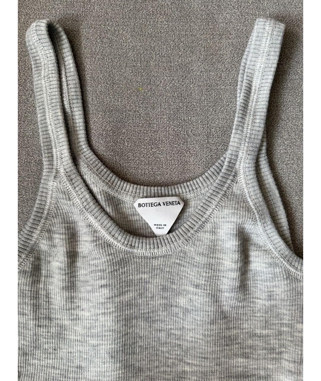 BOTTEGA VENETA Серая шерстяная майка, фото 3