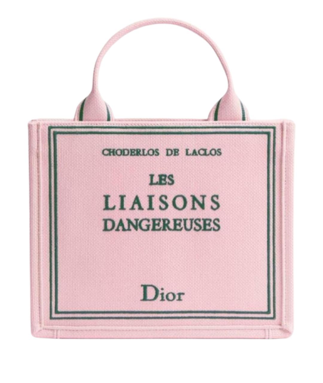 CHRISTIAN DIOR Розовая тканевая пляжная сумка, фото 1