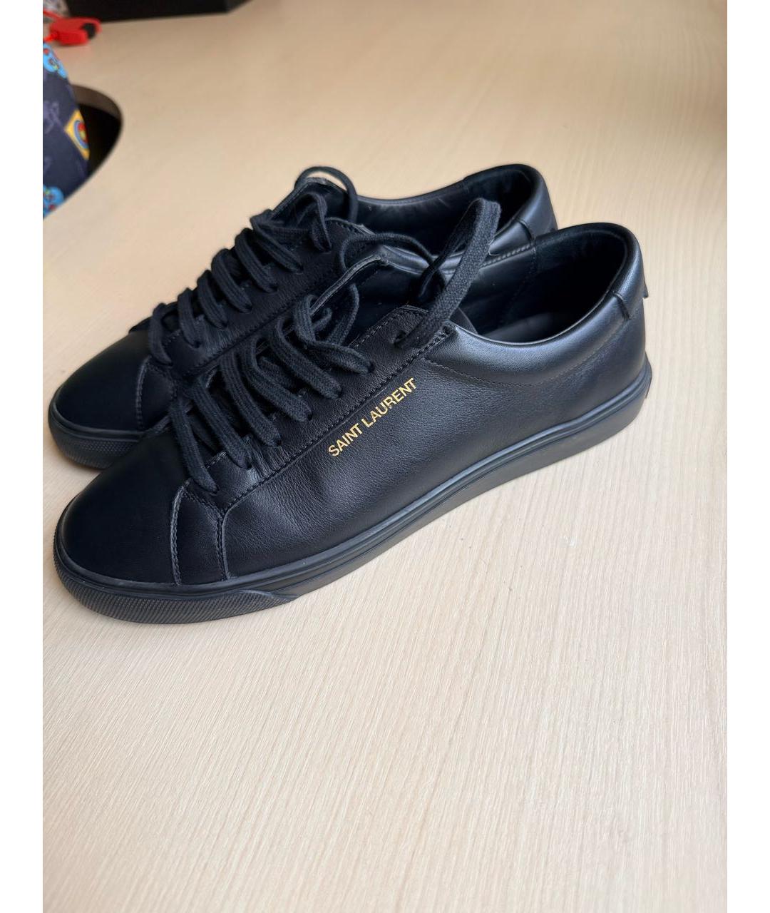 SAINT LAURENT Черные кожаные кеды, фото 8