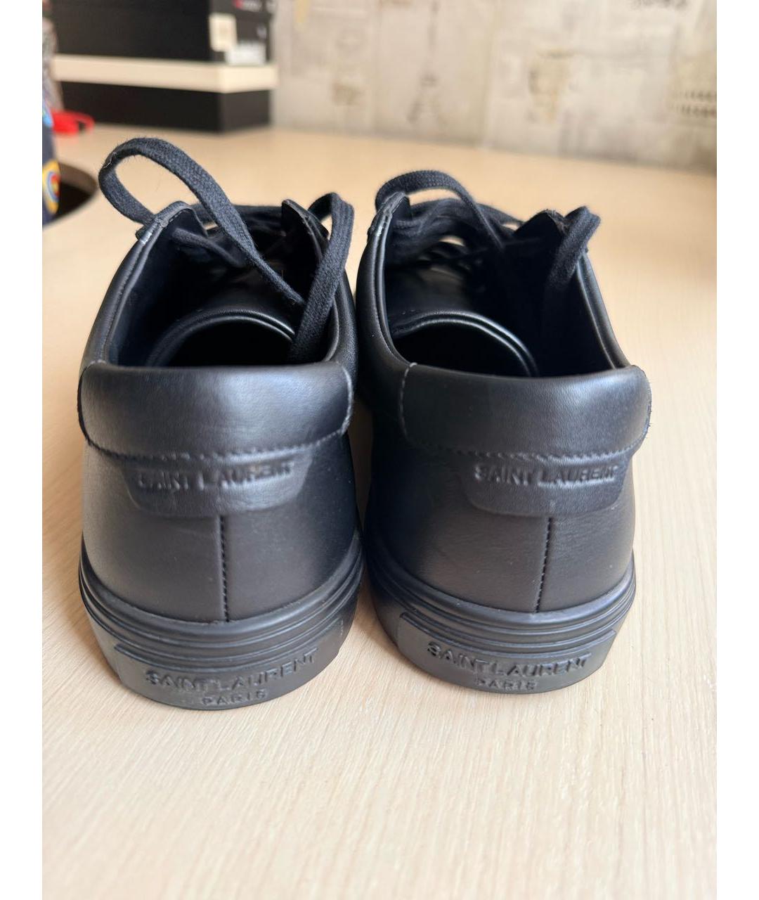 SAINT LAURENT Черные кожаные кеды, фото 3