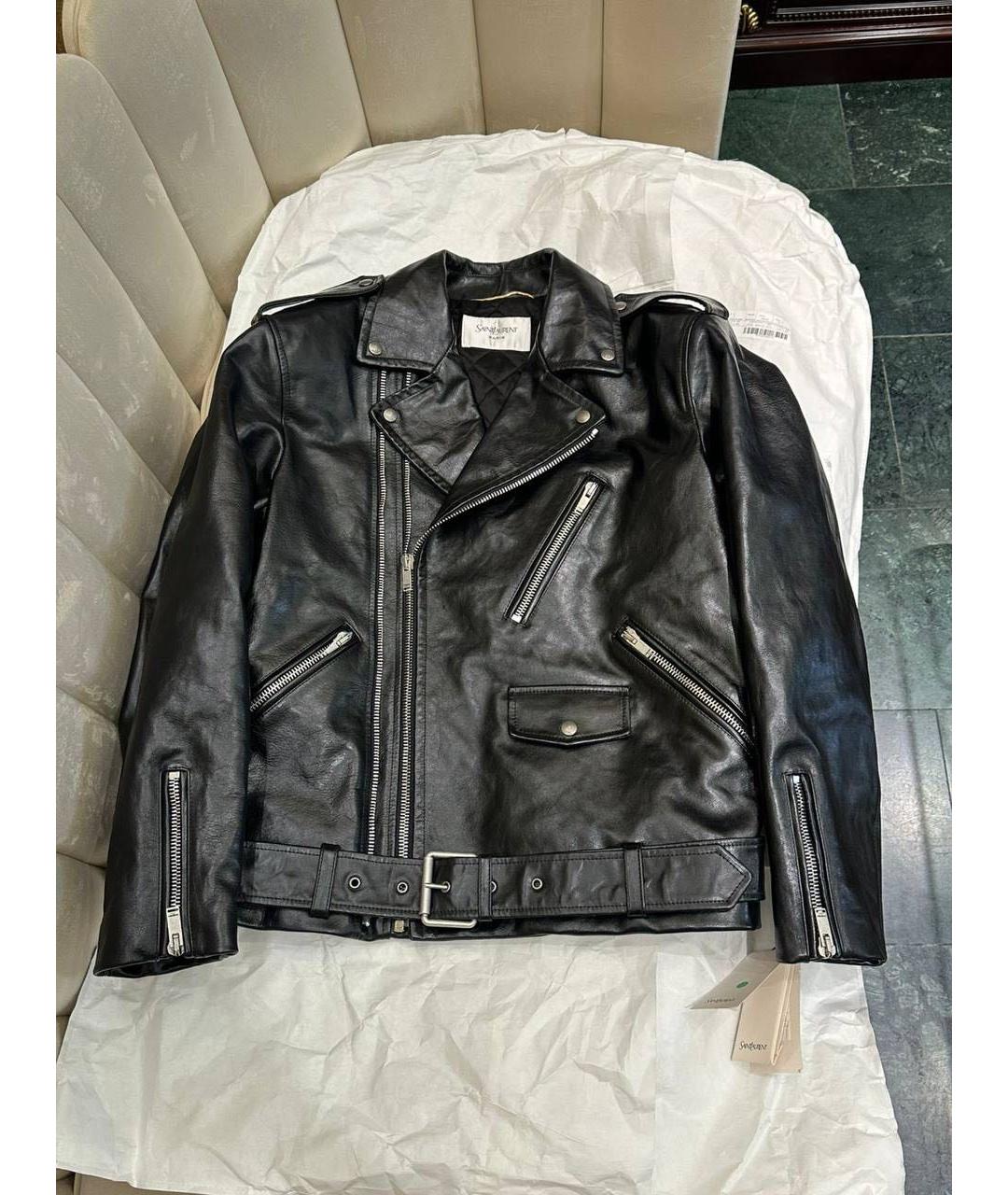 SAINT LAURENT Черная кожаная куртка, фото 2