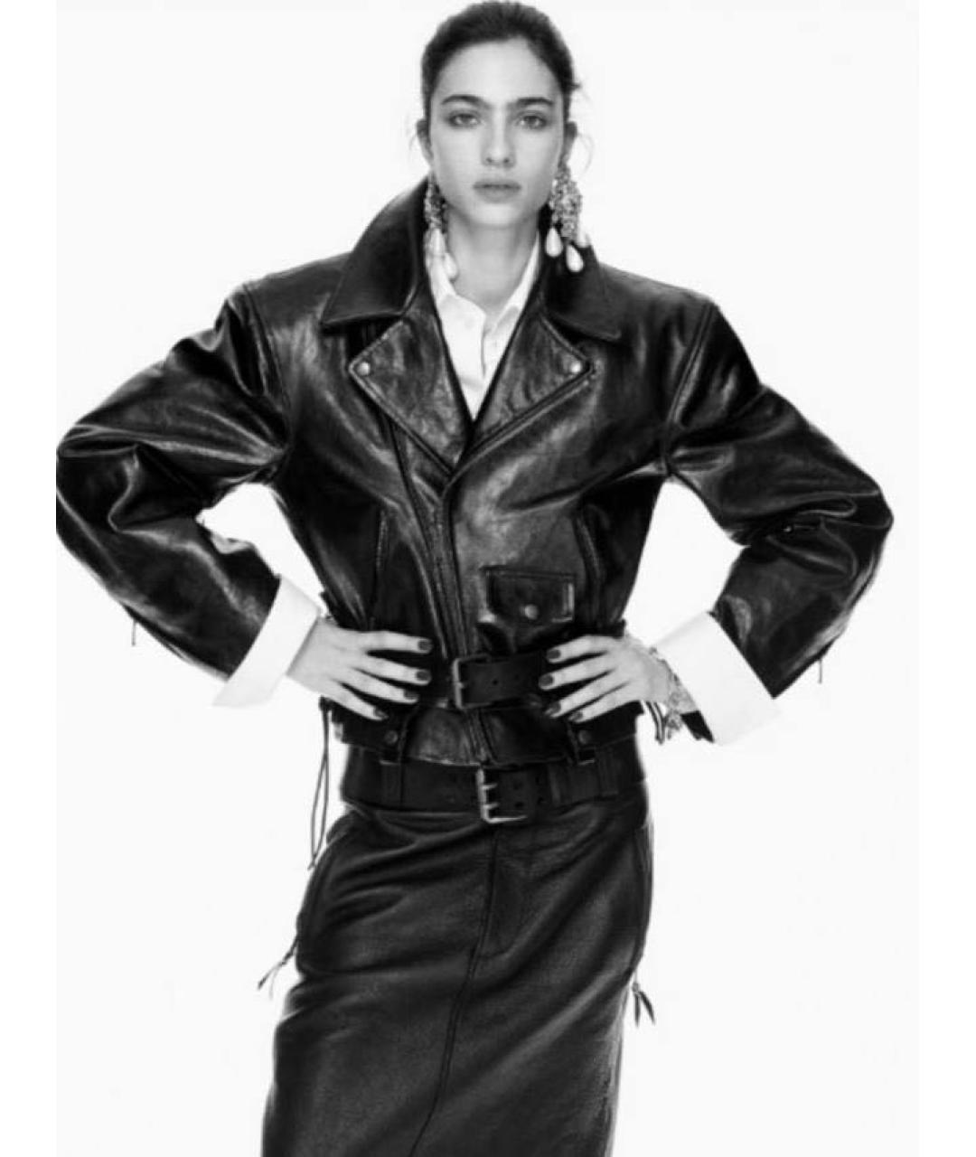 SAINT LAURENT Черная кожаная куртка, фото 4