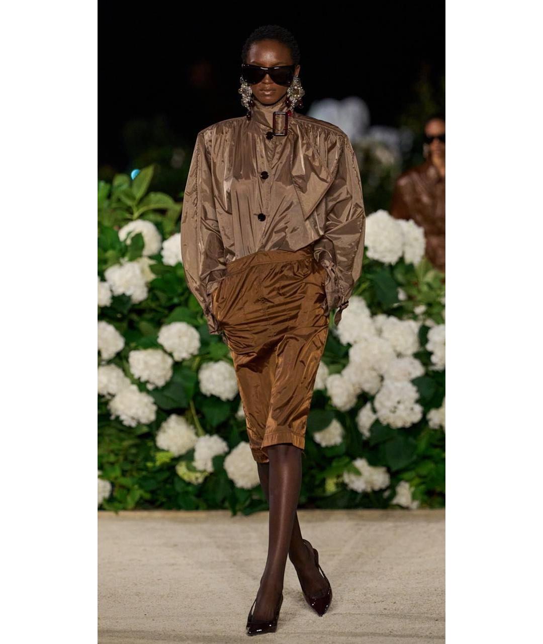 SAINT LAURENT Коричневая блузы, фото 5