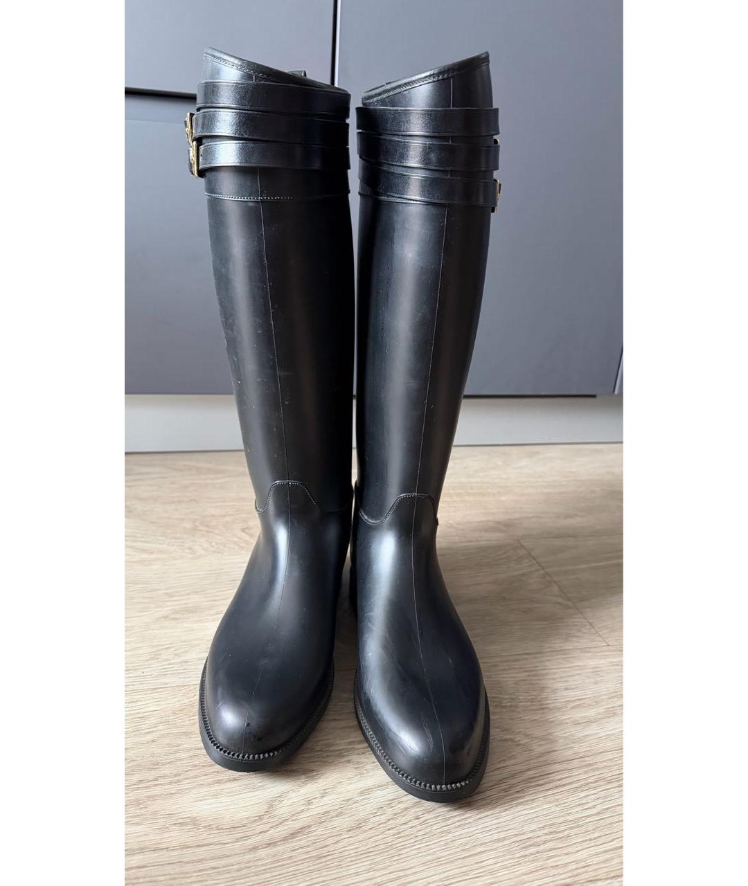 BURBERRY Черные резиновые сапоги, фото 2