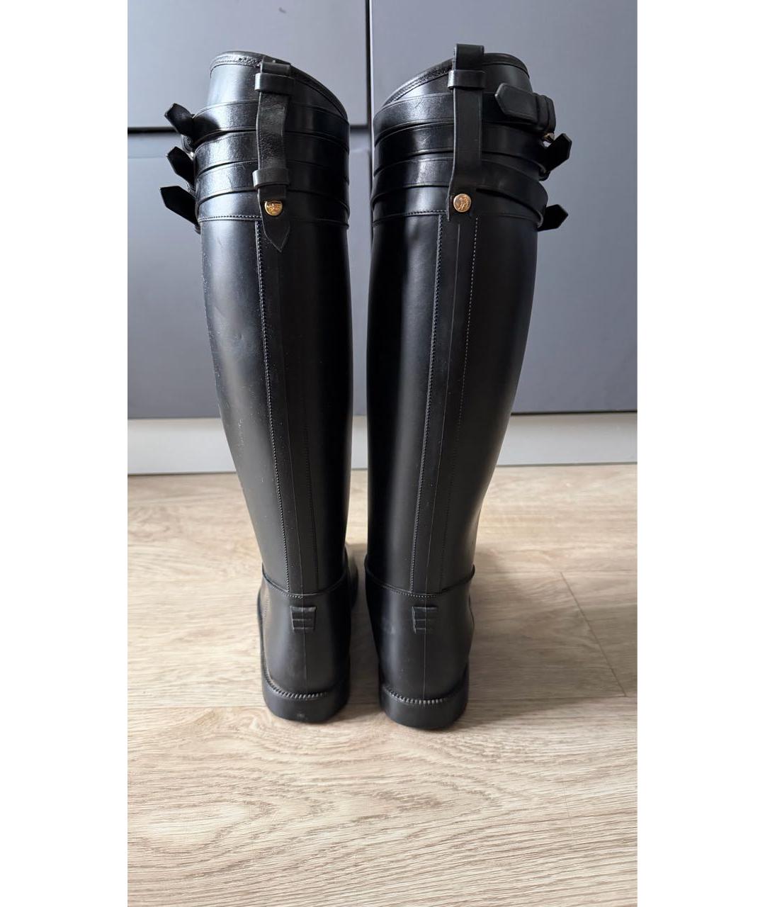 BURBERRY Черные резиновые сапоги, фото 4