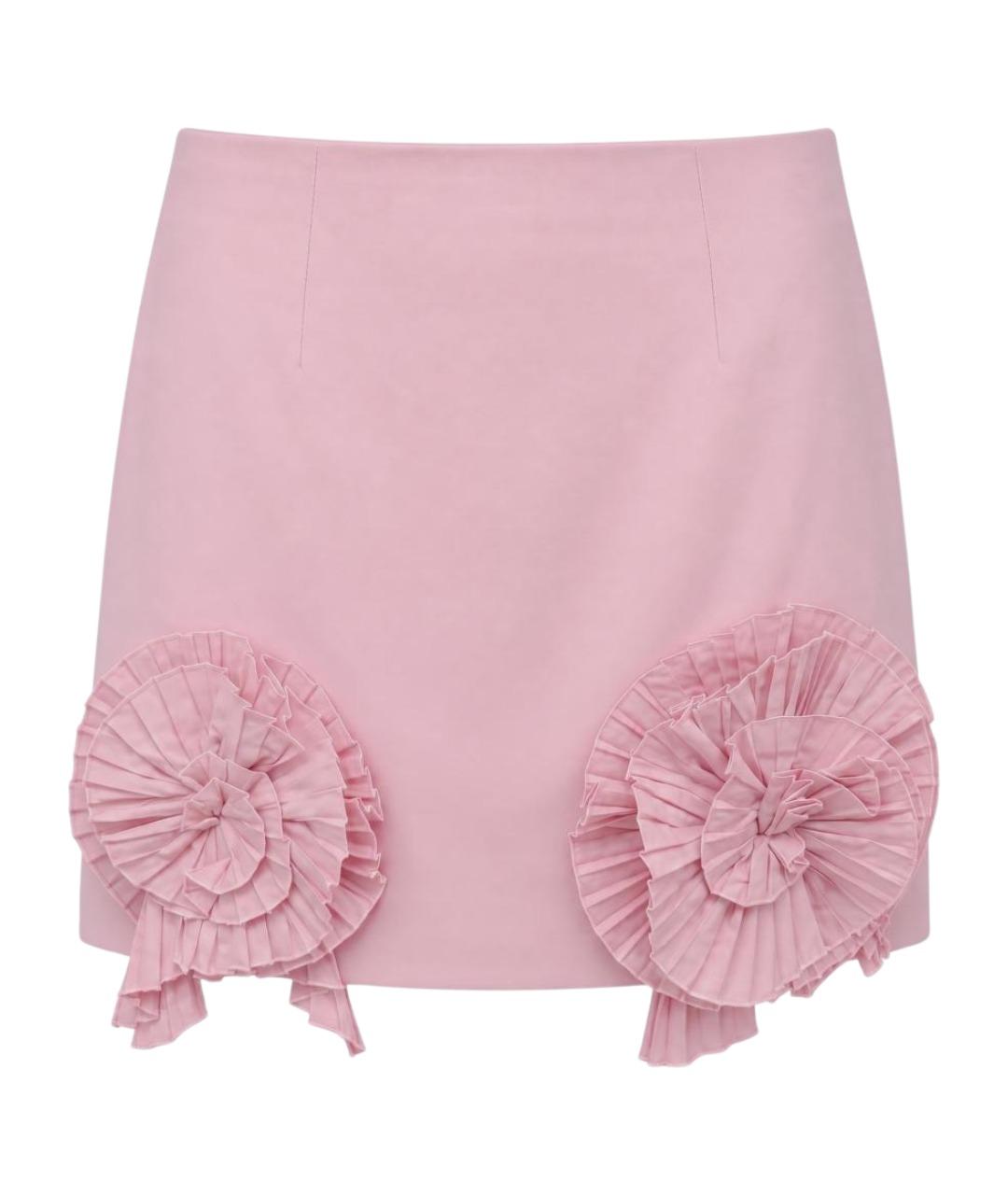 BLUMARINE Розовая полиэстеровая юбка мини, фото 1