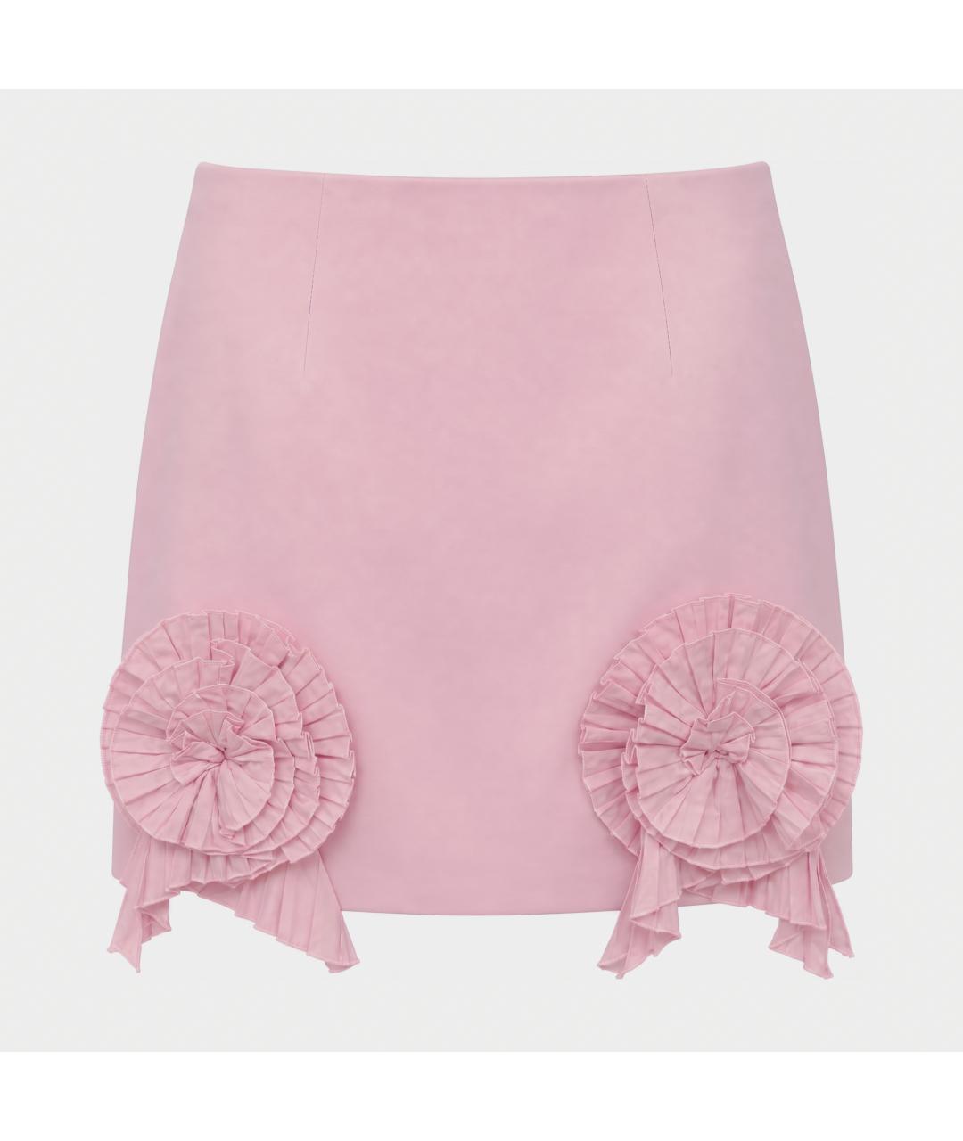 BLUMARINE Розовая полиэстеровая юбка мини, фото 2