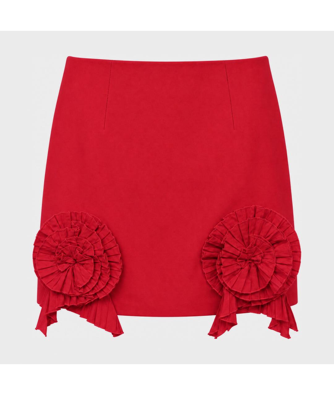 BLUMARINE Красная полиэстеровая юбка мини, фото 2