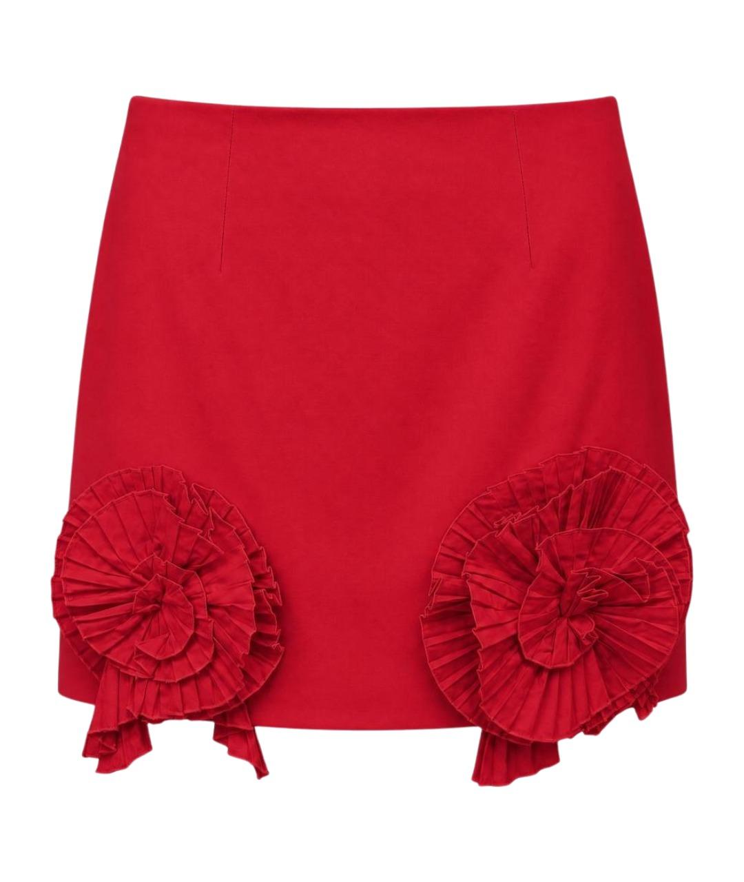 BLUMARINE Красная полиэстеровая юбка мини, фото 1