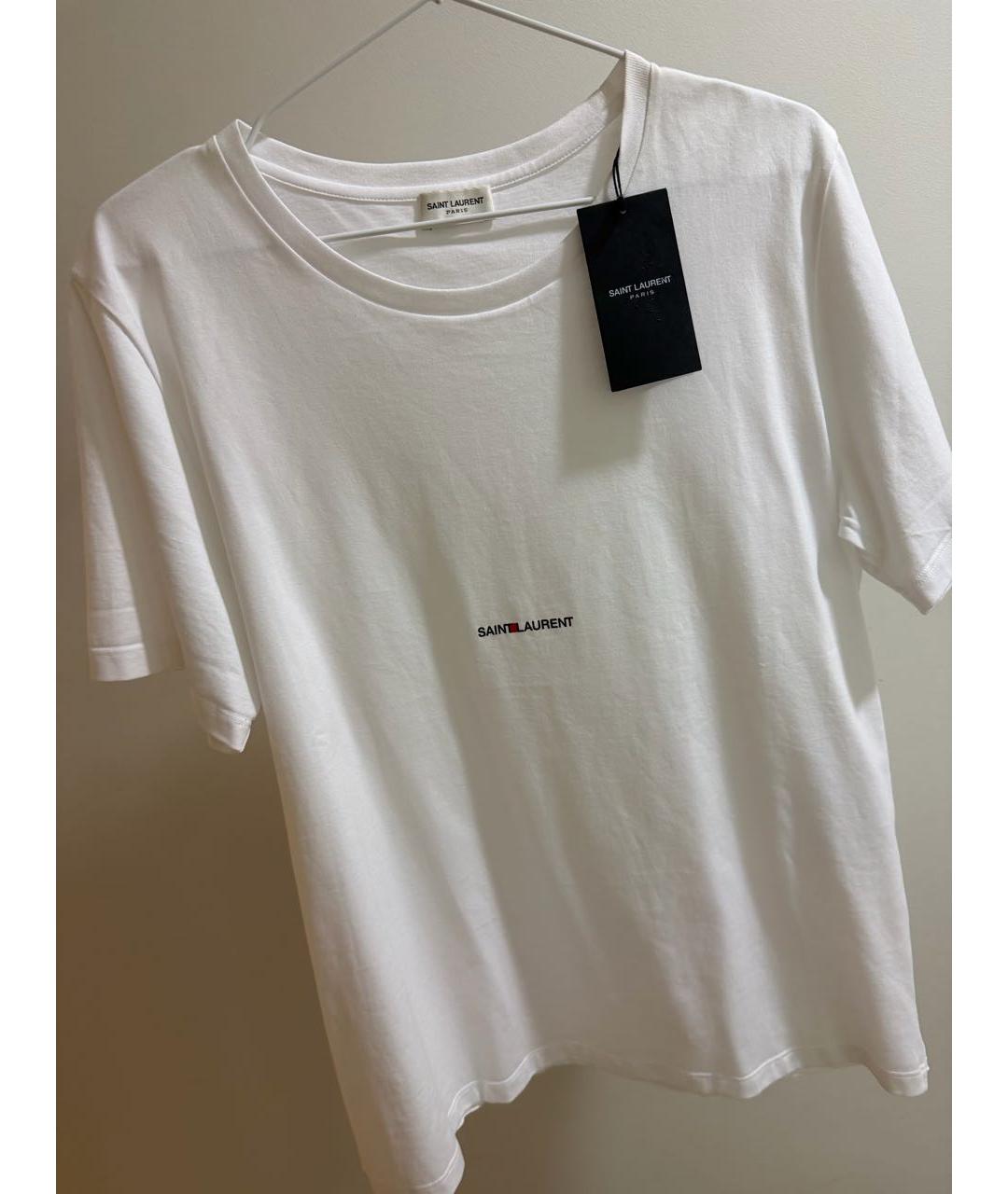 SAINT LAURENT Белая хлопковая футболка, фото 2