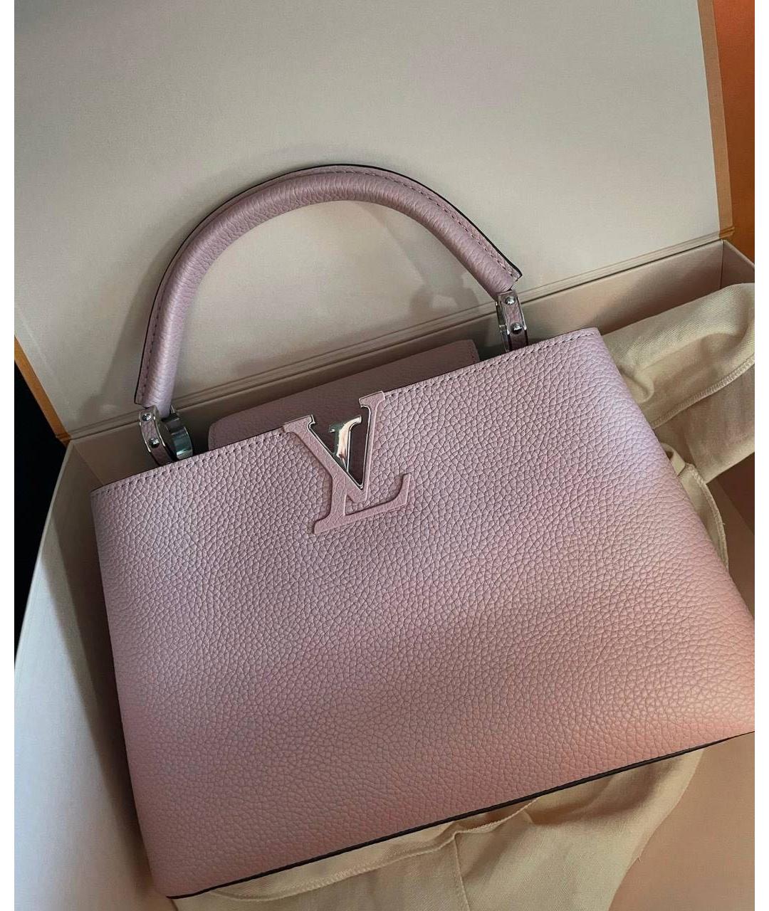 LOUIS VUITTON Розовая кожаная сумка с короткими ручками, фото 5