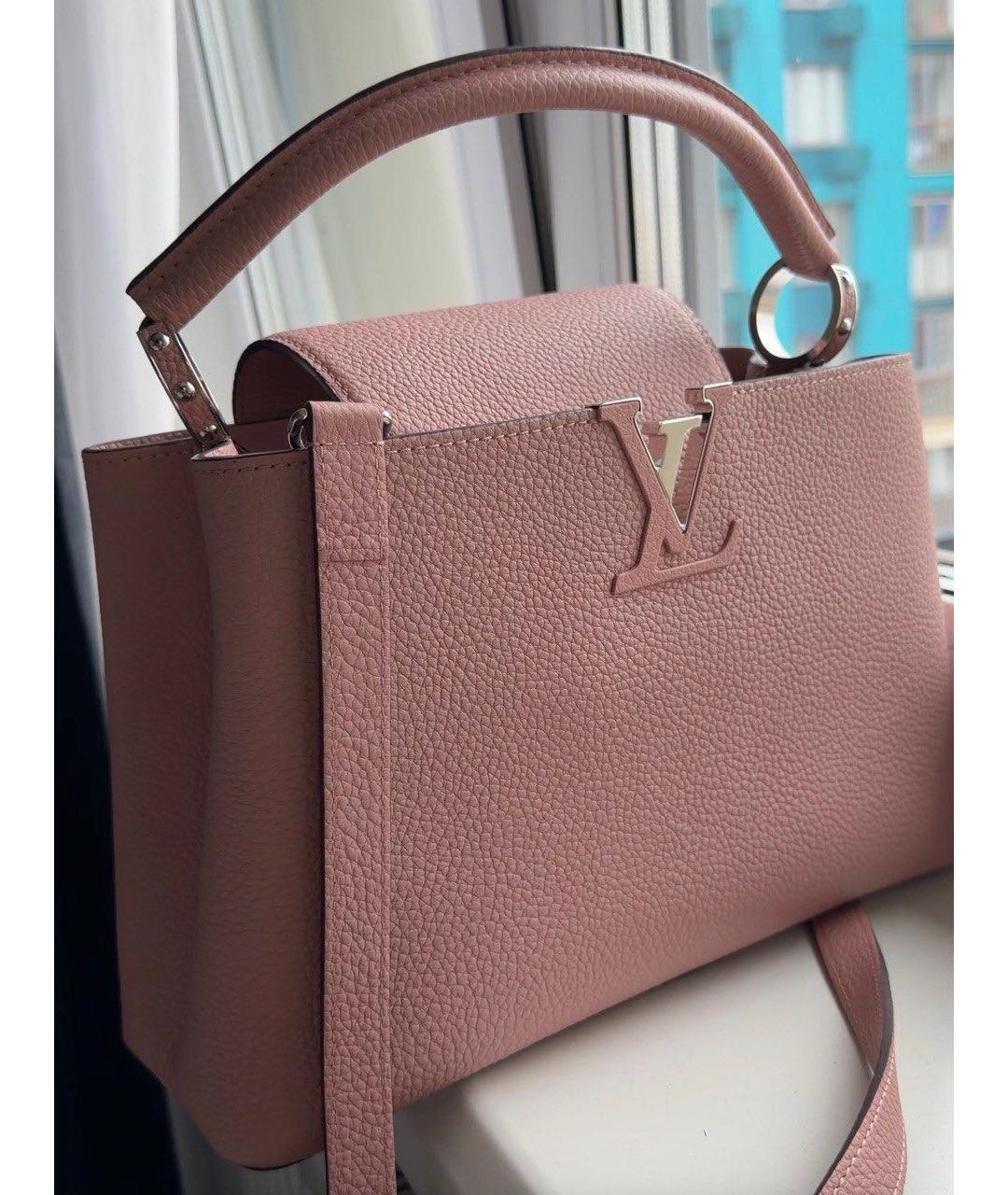 LOUIS VUITTON Розовая кожаная сумка с короткими ручками, фото 2