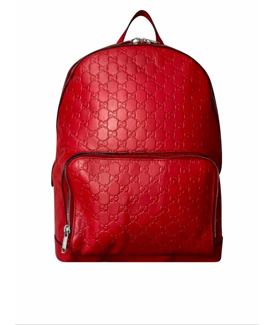 GUCCI Красный кожаный рюкзак, фото 1