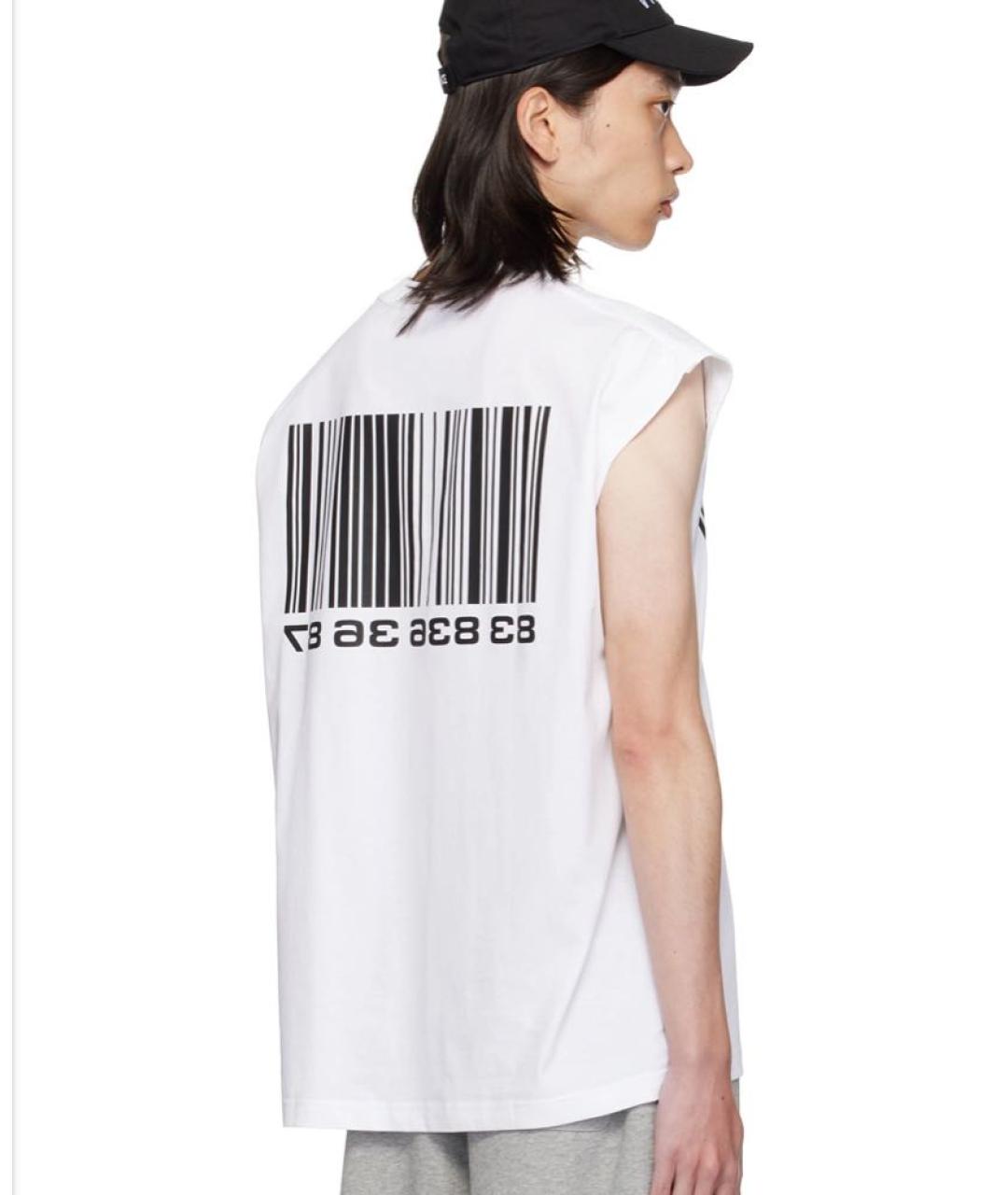 VETEMENTS Белая хлопко-эластановая футболка, фото 2