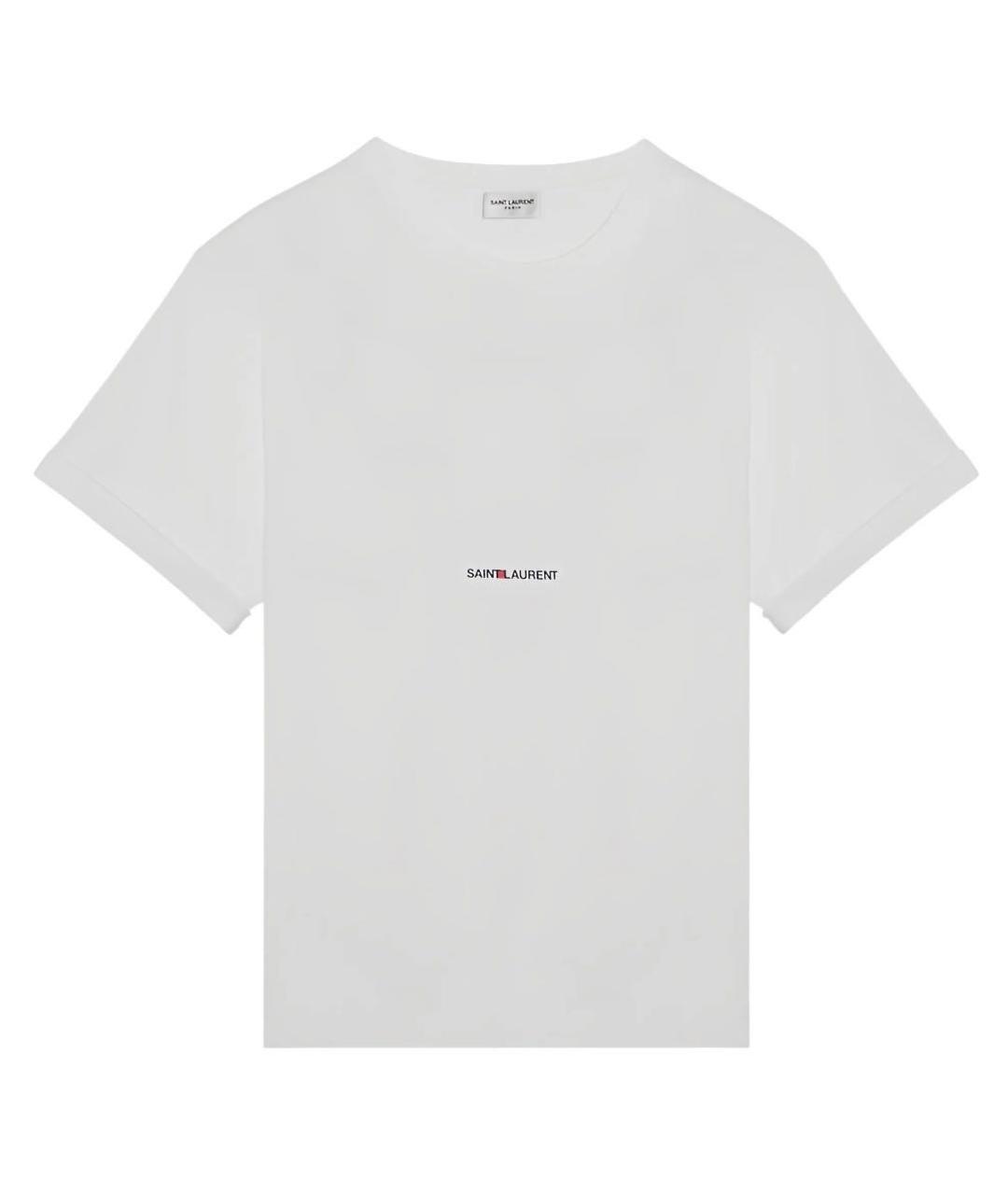 SAINT LAURENT Белая хлопковая футболка, фото 1