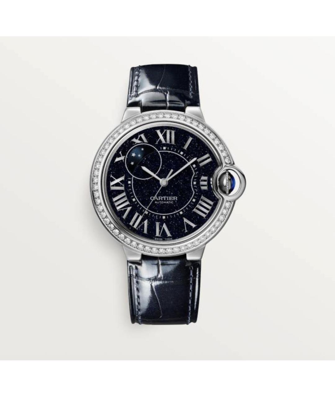 CARTIER Черные часы из белого золота, фото 4